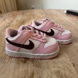 Nike Kids Pink and White Sneakers